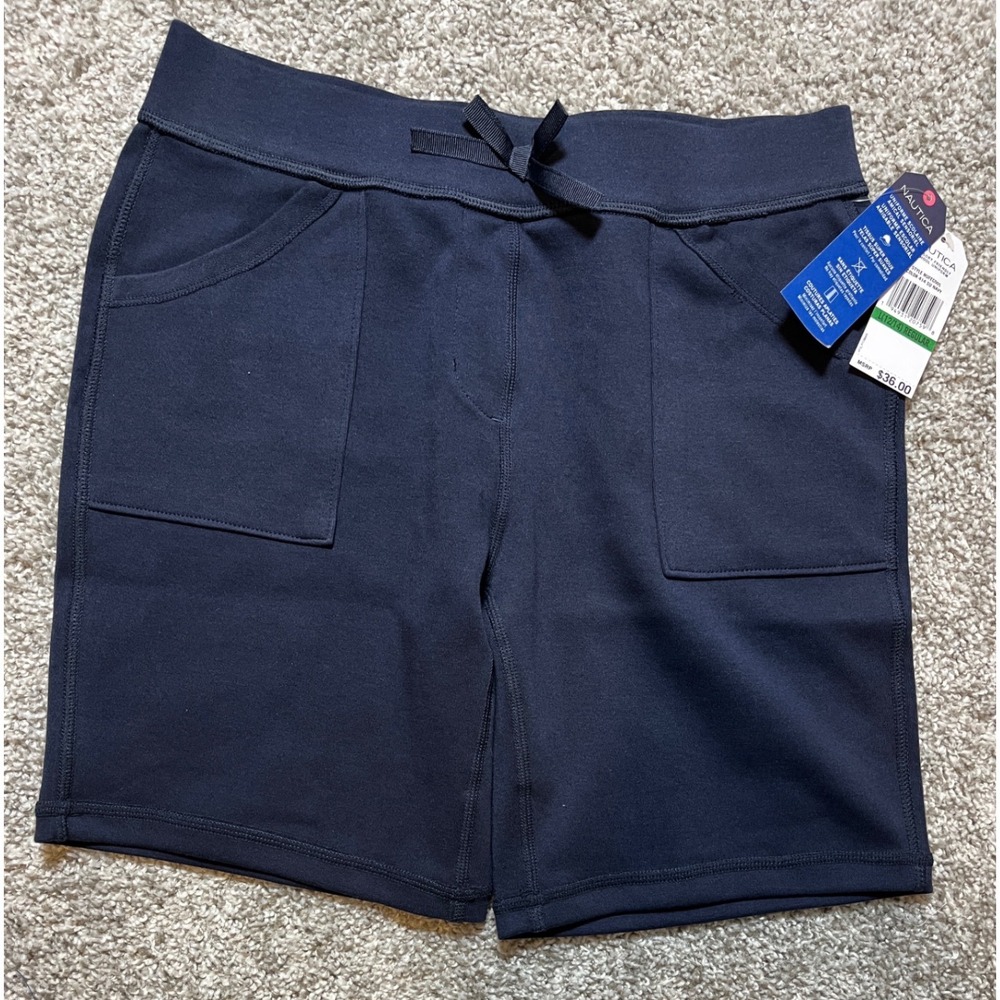 Nautica Girls Sensory Friendly School Uniform Shorts Navy Blue L 12/14 NWT